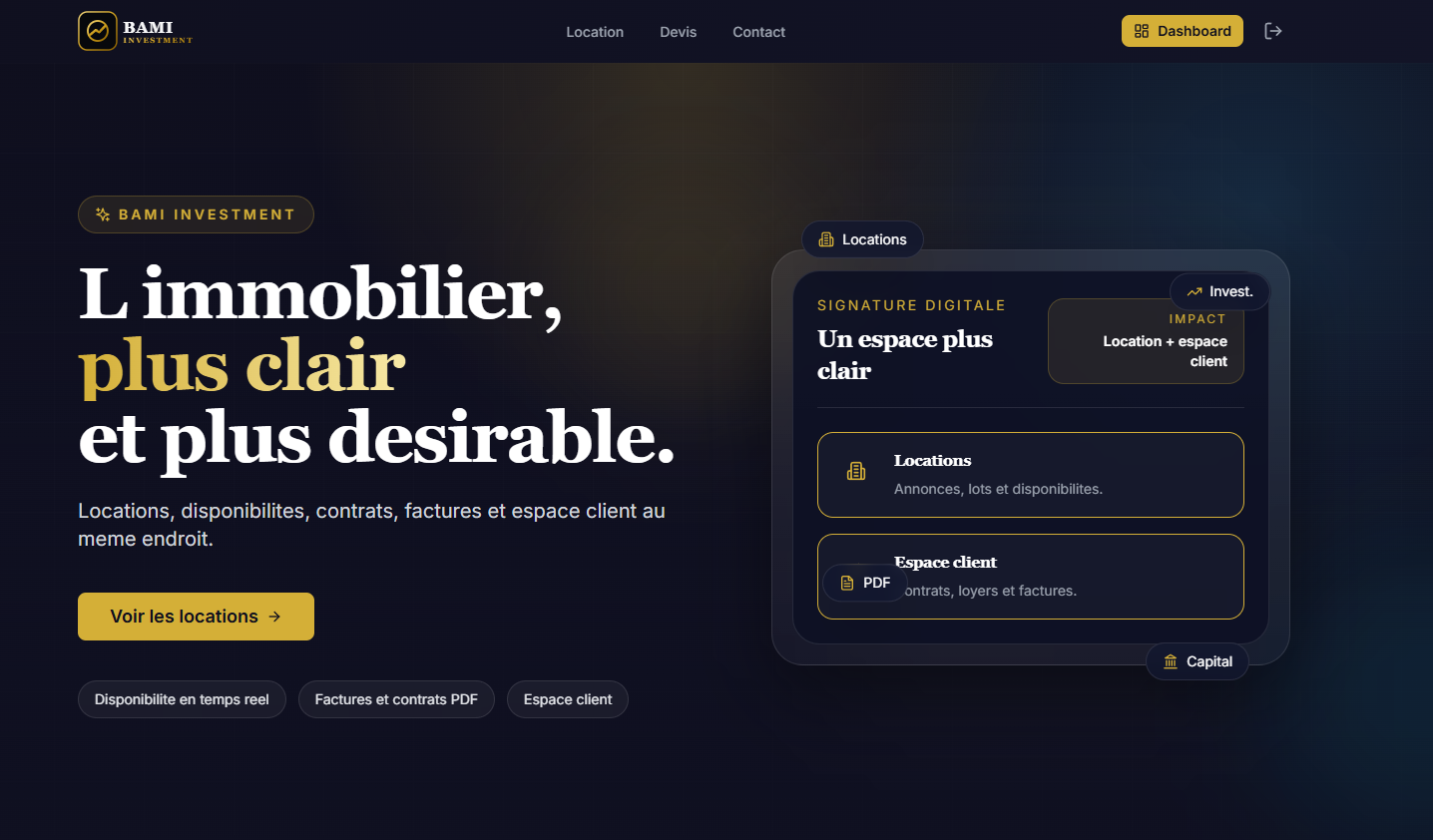 BAMI Investment – Gestion immobilière  location premium